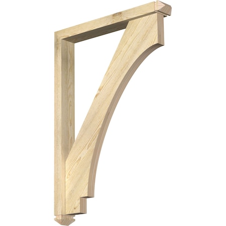 Ekena Millwork Imperial Arts and Crafts Rough Sawn Bracket w/ Offset Brace, Douglas Fir, 4"W x 28"D x 40"H BKT0402X28X40IMP03RDF